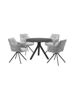 Jedilniški sestav, miza Ondo in 4 fotelji Brigita