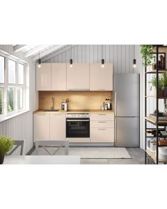 Blok kuhinja, Dea hrast chalet/saten sijaj/hrast chalet, 200 cm