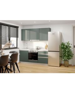 Blok kuhinja, Pia zeleno/zeleno/marmor, 180 cm