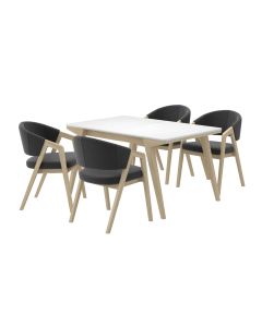 Jedilniški sestav, miza Verto in 4 foteljev  Molino