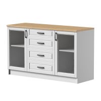 Komoda 2 vrata steklo in 4 predali, Julija 150 cm