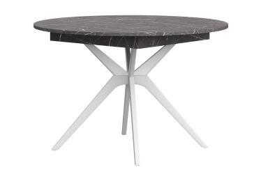 Okrogla raztegljiva miza, fi 120, bela, Aruna