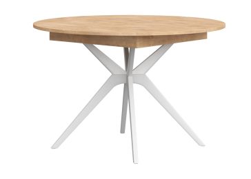 Okrogla raztegljiva miza, fi 120, bela, Aruna