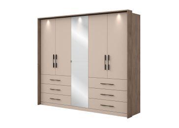 Omara 224x255 s 6 predali in osvetlitvijo, 525 črna 256, Cvita Next