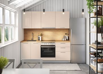 Blok kuhinja, Dea hrast chalet/saten sijaj/hrast chalet, 200 cm