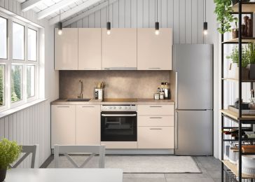 Blok kuhinja, Dea hrast chalet/saten sijaj/tabacco, 200 cm