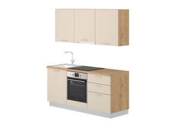 Blok kuhinja, Dea hrast chalet/saten sijaj/hrast chalet, 180 cm