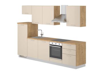 Blok kuhinja, Dea hrast chalet/saten sijaj/hrast chalet, 300 cm S21