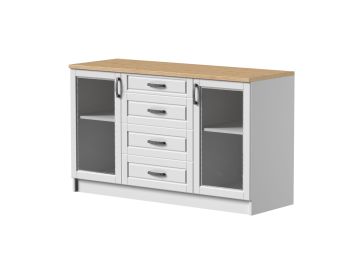 Komoda 2 vrata steklo in 4 predali, Julija 150 cm