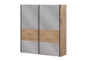 Drsna omara, hrast canolo/sivi sijaj, 200x220, Cvita Next