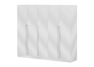 5-krilna omara, beli sijaj 252x220, Cvita Next