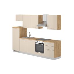 Blok kuhinja, Dea hrast chalet/saten sijaj/hrast chalet, 300 cm S21
