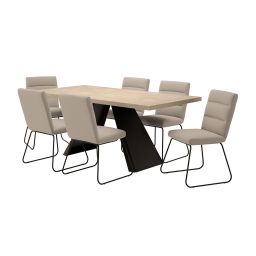 Jedilniški sestav, miza Idis in 6 stolov Mia