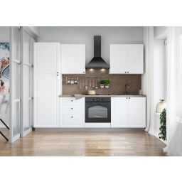 Blok kuhinja, Julija bel./bel./tabacco, 260 cm