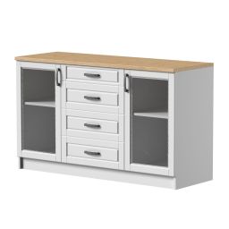 Komoda 2 vrata steklo in 4 predali, Julija 150 cm