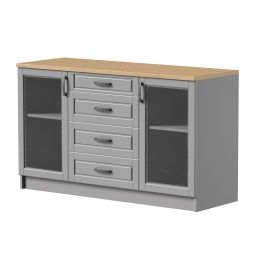 Komoda 2 vrata steklo in 4 predali, Julija 150 cm