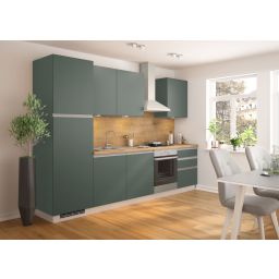 Blok kuhinja, Pia zeleno/zeleno/chalet/hladilnik L, 300 cm S1