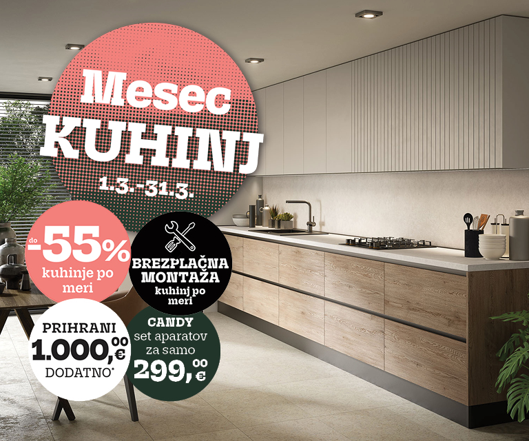 Mesec kuhinj prinaša -55% prihranka na kuhinje po meri z brezplačno montažo