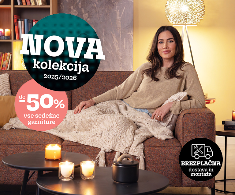 Nova kolekcija sedežnih garnitur in popusti do 50% ter brezplačna dostava in montaža