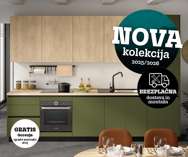 Raziščite novo kolekcijo kuhinj z velikimi popusti in brezplačno dostavo ter montažo