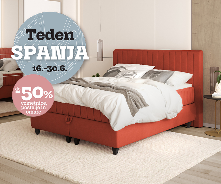 Teden spanja prinaša popuste do 50% na opremo za spalnice!